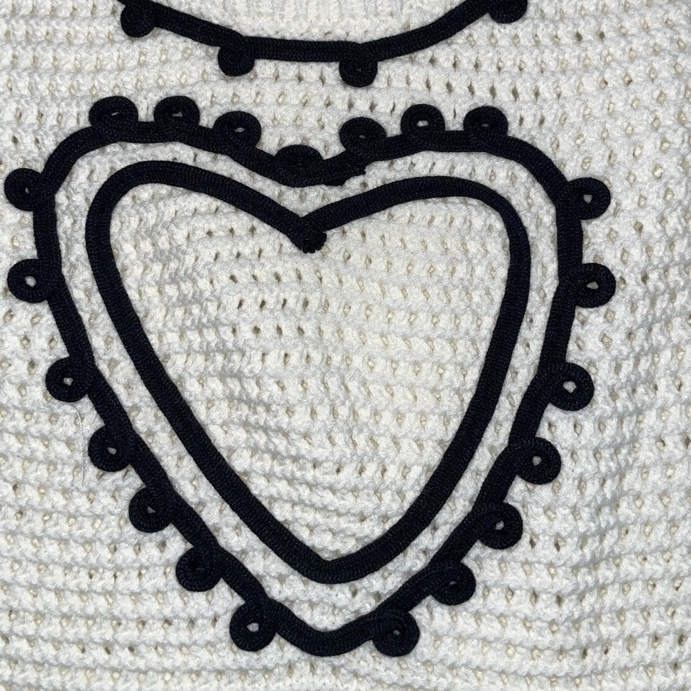 Lalavon White Knit Heart Embroidered Tank Top - Picture 3 of 7